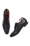 Shop_Fellmonger_Black Stitchline Thread Chisel Toe Classic Derby Shoes_Online_at_Aza_Fashions