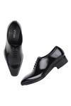 Shop_Fellmonger_Black Stitchline Thread Almond Toe Loafers _Online_at_Aza_Fashions