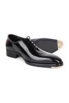 Fellmonger_Black Stitchline Thread Almond Toe Loafers _at_Aza_Fashions