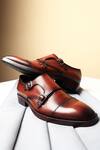 Buy_Fellmonger_Brown Mirror Glossed Double Monks _at_Aza_Fashions