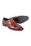 Shop_Fellmonger_Brown Mirror Glossed Double Monks _at_Aza_Fashions