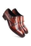 Buy_Fellmonger_Brown Mirror Glossed Double Monks _Online_at_Aza_Fashions