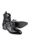 Shop_Fellmonger_Black Chain Mirror Glossed New Age Boots _at_Aza_Fashions
