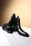 Fellmonger_Black Chain Mirror Glossed New Age Boots _Online_at_Aza_Fashions