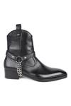 Shop_Fellmonger_Black Chain Mirror Glossed New Age Boots _Online_at_Aza_Fashions