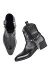 Fellmonger_Black Chain Mirror Glossed New Age Boots _at_Aza_Fashions