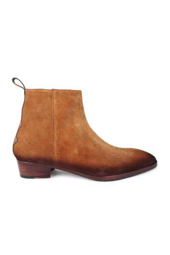 Buy_Fellmonger_Brown Textured Pattern Boots _Online_at_Aza_Fashions