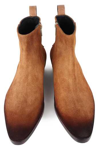 Buy_Fellmonger_Brown Textured Pattern Boots 