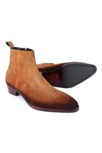 Shop_Fellmonger_Brown Textured Pattern Boots 