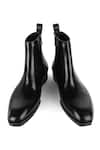 Shop_Fellmonger_Black Plain Leather Boots _at_Aza_Fashions