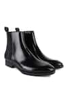Buy_Fellmonger_Black Plain Leather Boots _Online_at_Aza_Fashions
