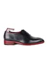 Shop_FELLMONGER_Black Plain Leather Derby Shoes_Online_at_Aza_Fashions