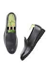Buy_Fellmonger_Black Pebble Grain Texture Leather Loafers _at_Aza_Fashions