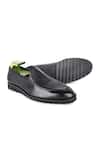 Fellmonger_Black Pebble Grain Texture Leather Loafers _Online_at_Aza_Fashions