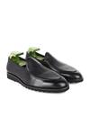 Buy_Fellmonger_Black Pebble Grain Texture Leather Loafers 