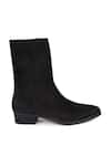 Shop_Fellmonger_Black Cowboy Stitch Leather Boots _Online_at_Aza_Fashions