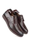Shop_Fellmonger_Brown Fine Grain Textured Leather Pain Derby Shoes_at_Aza_Fashions