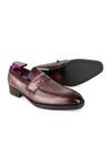 Shop_FELLMONGER_Grey Plain Leather Square Toe Loafers _Online_at_Aza_Fashions