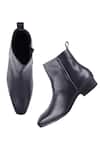 Shop_Fellmonger_Blue Plain Navy Leather Boots _at_Aza_Fashions