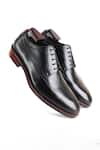 FELLMONGER_Black Mirror Glossed Leather Derby Shoes_Online_at_Aza_Fashions