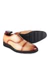 Shop_FELLMONGER_Brown Mirror Glossed Leather Handpainted Oxford Shoes_at_Aza_Fashions