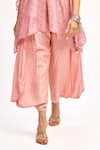 Buy_Tanu Malhotra_Peach Cotton Silk Printed Floral Butta V Neck Kaftan Pant Set _Online_at_Aza_Fashions