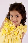 Shop_JANYAS CLOSET_Yellow Exquisite Satin Silk Solid Bow Twirly Embellished Dress_Online_at_Aza_Fashions