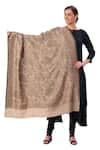 Shop_Taroob_Beige Darbar Pattern Shawl _Online_at_Aza_Fashions