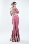 Shop_Ridhi Mehra_Pink Embroidery Sequin V Neck Work Fishcut Lehenga Set _at_Aza_Fashions