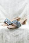 Buy_Foot Fuel_Blue Crystals, Beads Studded Heels _at_Aza_Fashions