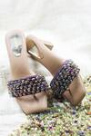Buy_Foot Fuel_Purple Crystals, Beads Studded Heels _at_Aza_Fashions