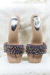 Shop_Foot Fuel_Purple Crystals, Beads Studded Heels _Online_at_Aza_Fashions