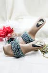 Foot Fuel_Green Crystals, Beads, Embroidery Thread And Embellished Heels _Online_at_Aza_Fashions