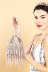 Buy_Born Flash_Silver Stainless Steel Silk Opulence Multi-tassel Chain Potli _Online_at_Aza_Fashions