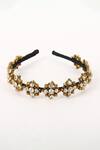 Buy_Born Flash_Gold Crystal Shimmer Bead Embellished Hairband _at_Aza_Fashions