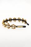 Shop_Born Flash_Gold Crystal Shimmer Bead Embellished Hairband _Online_at_Aza_Fashions