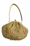 Buy_Oceana Clutches_Gold Hand Embroidery Potli Bag _at_Aza_Fashions