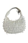 Buy_Oceana Clutches_White Embellished Sequin Bag _at_Aza_Fashions