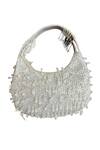 Shop_Oceana Clutches_White Embellished Sequin Bag _at_Aza_Fashions