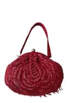 Oceana Clutches_Red Hand Embroidery Tonal Potli Bag _Online_at_Aza_Fashions