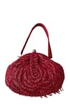 Buy_Oceana Clutches_Red Hand Embroidery Tonal Potli Bag _Online_at_Aza_Fashions