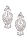 Shop_Chaotiq By Arti_White Stone Studded Chandbali _at_Aza_Fashions