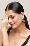 Buy_Chaotiq By Arti_White Stone Drop Geometric Earrings _Online_at_Aza_Fashions