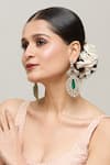 Buy_Chaotiq By Arti_Gold Plated Stone Polki Studded Antique Drop Earrings _at_Aza_Fashions