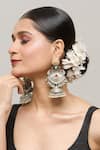 Buy_Chaotiq By Arti_White Meenakari Embellished Oxidized Jhumka Earrings _Online_at_Aza_Fashions