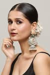 Shop_Chaotiq By Arti_White Meenakari Embellished Oxidized Jhumka Earrings _Online_at_Aza_Fashions