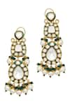 Shop_Chaotiq By Arti_Gold Plated Polki Studded Drop Pattern Necklace Set _Online_at_Aza_Fashions