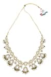 Chaotiq By Arti_Gold Plated Polki Studded Drop Pattern Necklace Set _at_Aza_Fashions