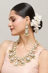 Buy_Chaotiq By Arti_Gold Plated Polki Studded Drop Pattern Necklace Set 