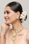 Buy_Chaotiq By Arti_Gold Plated Polki Studded Floral Necklace Set _at_Aza_Fashions